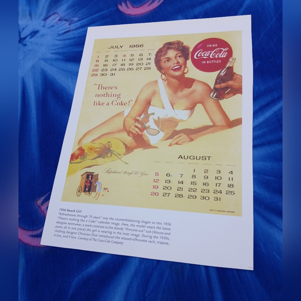 Coca Cola Vintage Beach Lady Bikini Coastal Retro Pin Up Girl Style Art Print